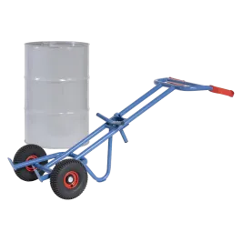 Produit Diable acier pour fût plastique 300 kg – roues gonflables, maintien sécurisé Image