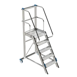 Produit Plateforme de travail aluminium – 5 marches – H 2,27 m – charge 150 kg Image