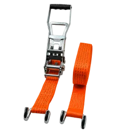 Produit Lot de 8 sangles d'arrimage L9mxl50mm - Tendeur à cliquet inversé et ancrage à crochet bord de rive Image