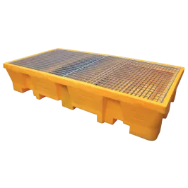 Produit Bac de rétention PEHD pour 2 IBC avec caillebotis acier - 1050 litres Image