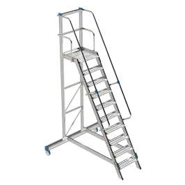 Produit Plateforme de travail aluminium – 10 marches – H 3,52 m – charge 150 kg Image