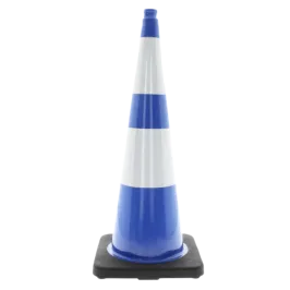 Produit Cône de signalisation en PVC bleu - L360xl360xH900 mm - Base lestée Image
