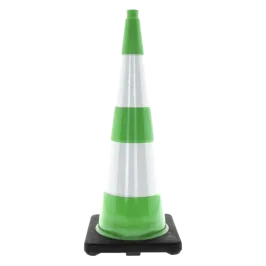 Produit Cône de signalisation en PVC vert - L360xl360xH900 mm - Base lestée Image