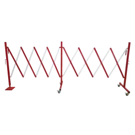 Produit Barrière extensible acier - Pied fixe et roulettes - 4m Image