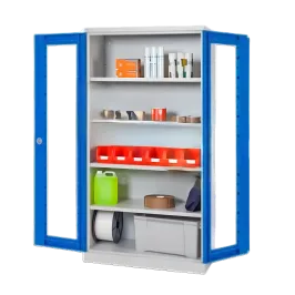 Produit Armoire haute d'atelier à portes battantes transparentes - L1000xl500xH1950 mm Image