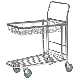 Produit Chariot à plateau avec panier acier - 300kg Image