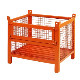 Produit Conteneur grillagé (Lot de 6) avec demi-porte rabattable – Avec pieds, 1200x800x995mm Image