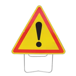 Produit Panneau avec pied solidaire - Danger symbole "!" - L700 x H1000 mm Image