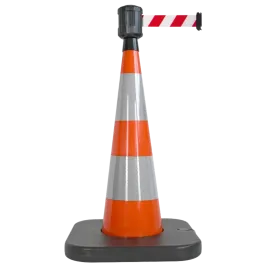 Produit Cône de signalisation en PVC avec sangle - L4000xH1050 mm - Base lestée Image