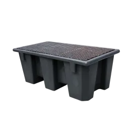 Produit Bac de rétention PEHD éco-conçu pour 2 fûts avec caillebotis - 220 litres Image