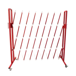 Produit Barrière extensible acier - Pieds fixes et roulettes - 3m Image