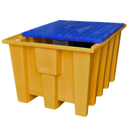 Produit Bac de rétention PEHD pour 1 IBC avec caillebotis PEHD à plan incliné - 1200 litres Image