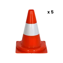 Produit Lot de 5 cônes de signalisation en polypropylène - L225xl225xH300 mm Image