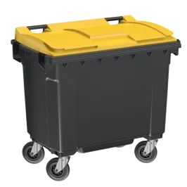 Produit Conteneur 4 roues 660 L - Couvercle jaune Image