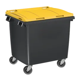 Produit Conteneur 4 roues 1000 L - Couvercle jaune Image