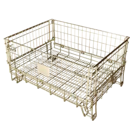Produit Conteneur grillagé repliable faible hauteur pour bouteilles (216) Capacité 1000 kg – Gerbable Image