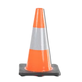 Produit Cône de signalisation en PVC - L270xl270xH450 mm - Base en caoutchouc Image