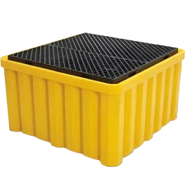 Produit Bac de rétention PEHD renforcé pour 2 IBC avec caillebotis - 1514 litres Image