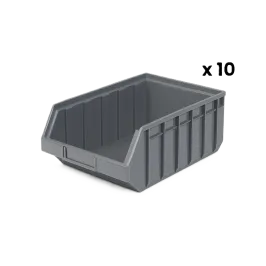 Produit Lot de 10 Bacs à bec plastique Gris 27 L Image
