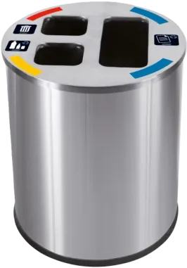 Produit Collecteur de tri 3 compartiments avec étiquettes - 40 L Image