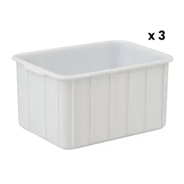 Produit Lot de 3 Bacs plastique alimentaire Blanc 96 L Image