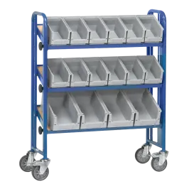 Produit Chariot porte-bacs inclinable et réglable - Avec 16 bacs Image