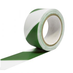 Rubans adhésifs pour marquage au sol -blanc/vert -55mm x33m